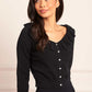Pointelle Trim Knit Short Cardigan