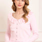 Pointelle Trim Knit Short Cardigan