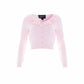 Pointelle Trim Knit Short Cardigan