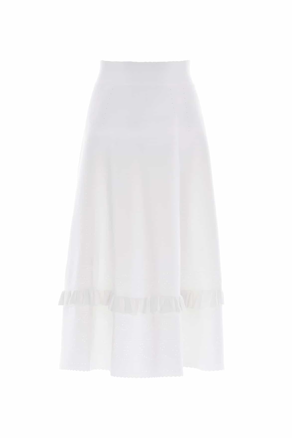 Pointelle Trim Knit Skirt