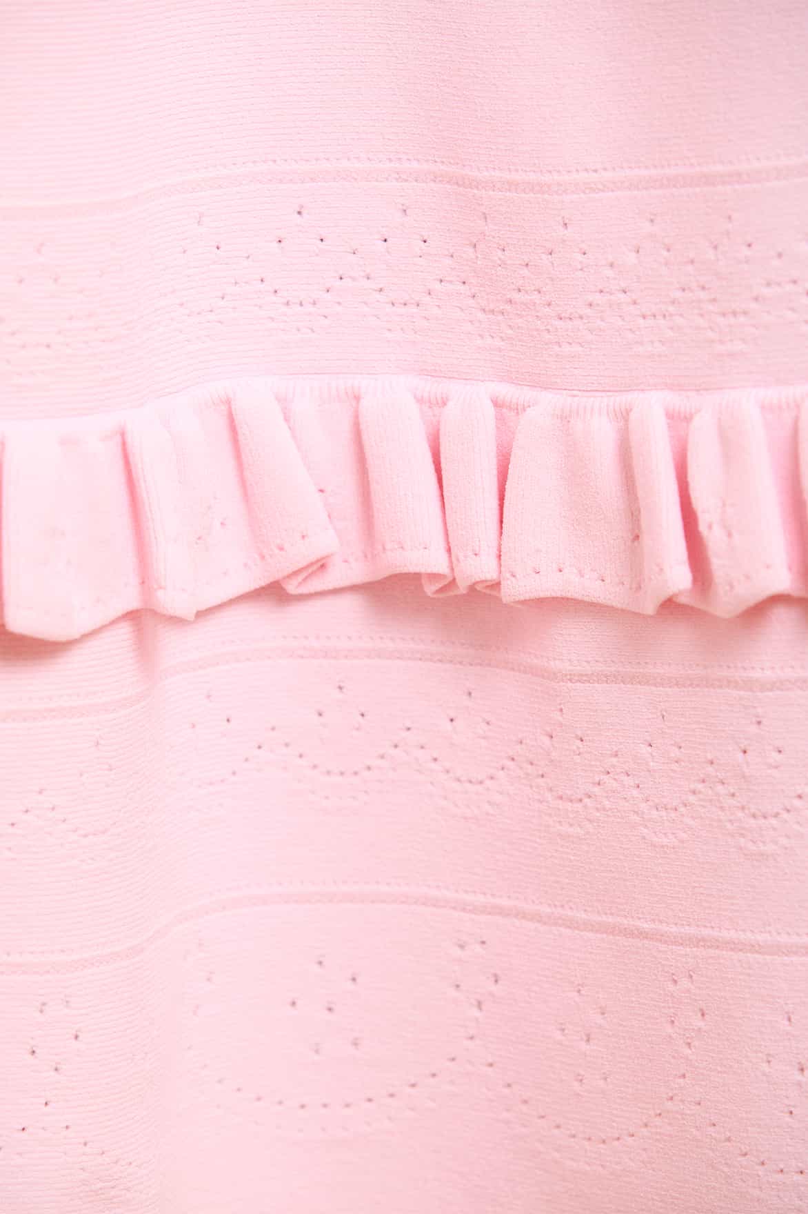 Pointelle Trim Knit Skirt