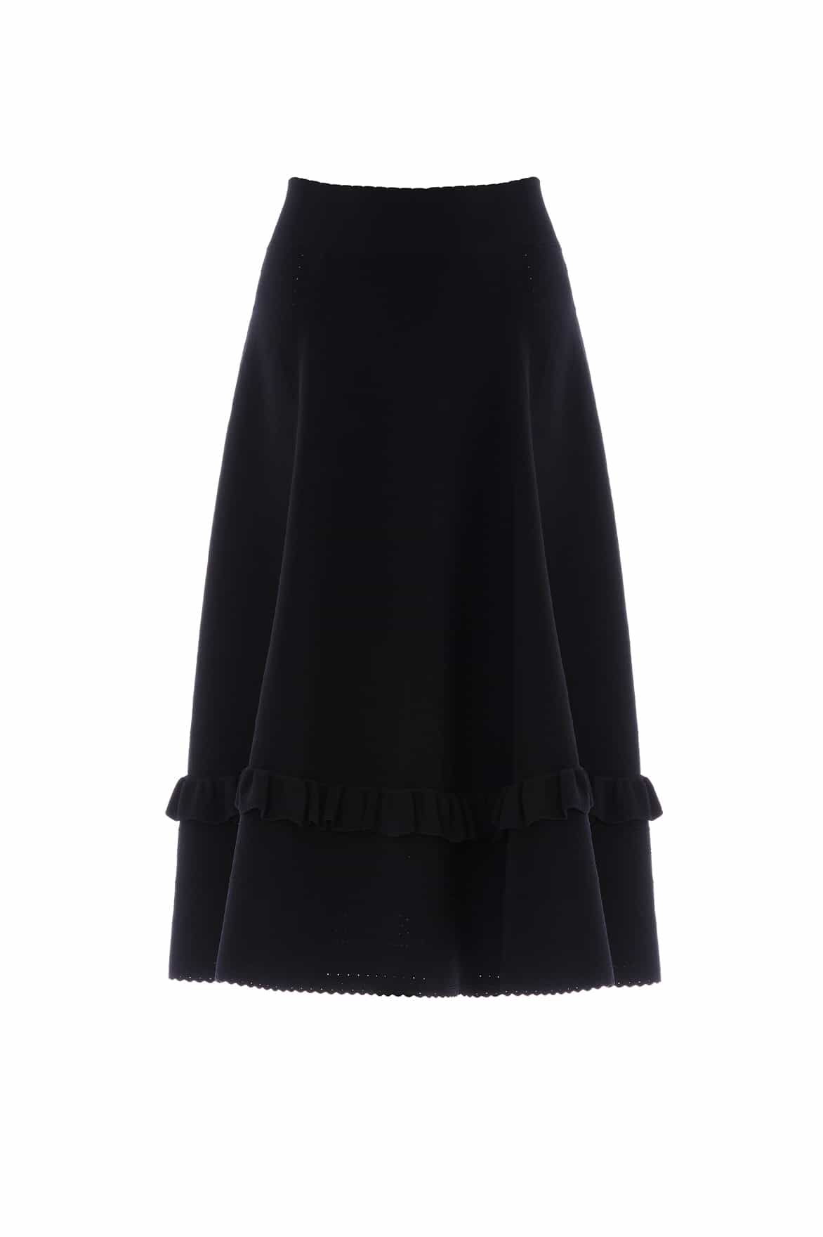 Pointelle Trim Knit Skirt