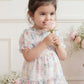 Pompadour Garden Chiffon Smocked Baby Dress