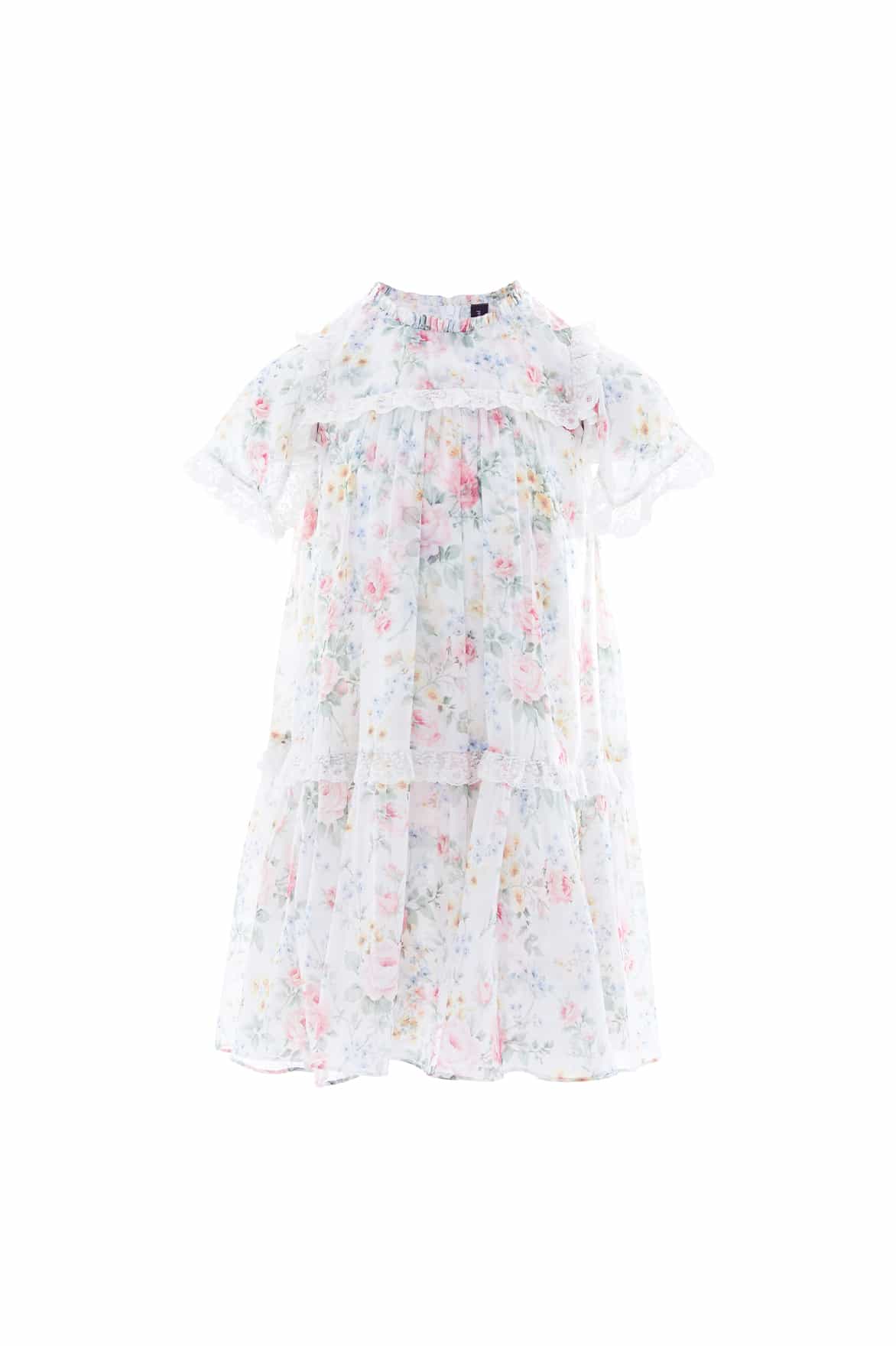 Pompadour Garden Chiffon Lace Kids Dress