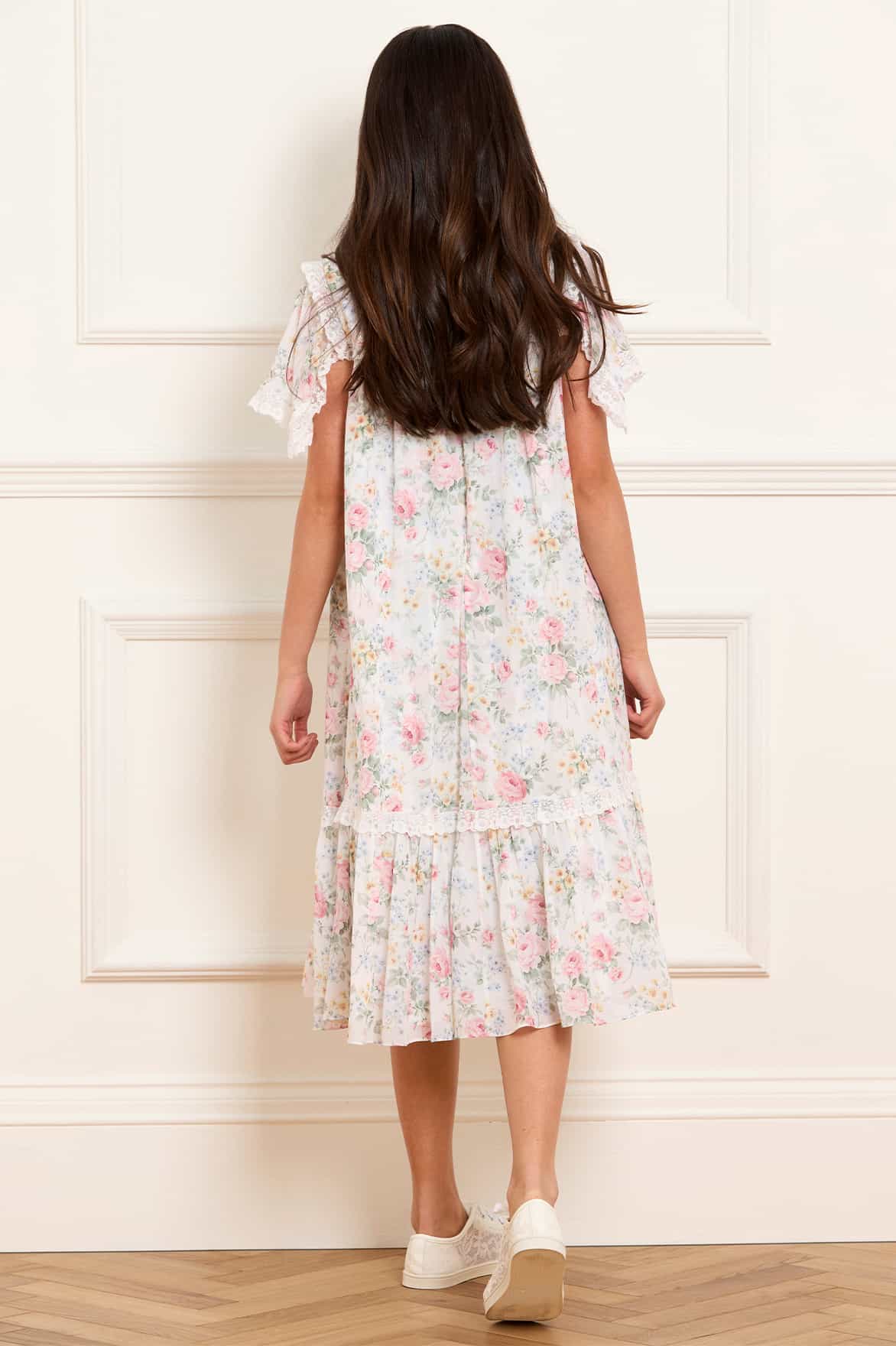 Pompadour Garden Chiffon Lace Kids Dress