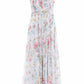Pompadour Garden Chiffon Smocked Cami Ankle Gown