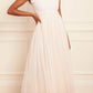 Raindrop Bodice One-Shoulder Ankle Gown