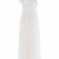 Raindrop Bodice One-Shoulder Ankle Gown