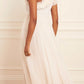 Raindrop Bodice One-Shoulder Ankle Gown