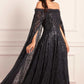 Raindrop Cape Ankle Gown
