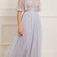Ribbon Bouquet Bodice Ankle Gown