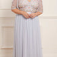 Ribbon Bouquet Bodice Ankle Gown