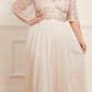 Ribbon Bouquet Bodice Ankle Gown