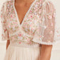 Ribbon Bouquet Bodice Ankle Gown