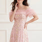 Ribbon Heart Off-Shoulder Ankle Gown