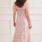 Ribbon Heart Off-Shoulder Ankle Gown