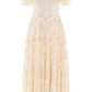 Ribbon Heart Off-Shoulder Ankle Gown