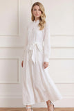 Romilly Cotton Broderie Long Sleeve Shirt Dress