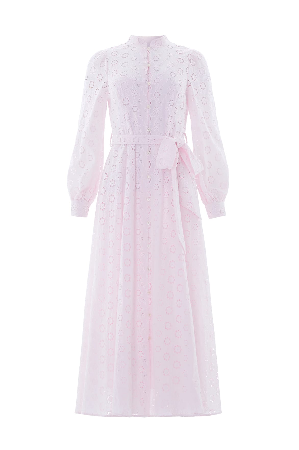 Romilly Cotton Broderie Long Sleeve Shirt Dress