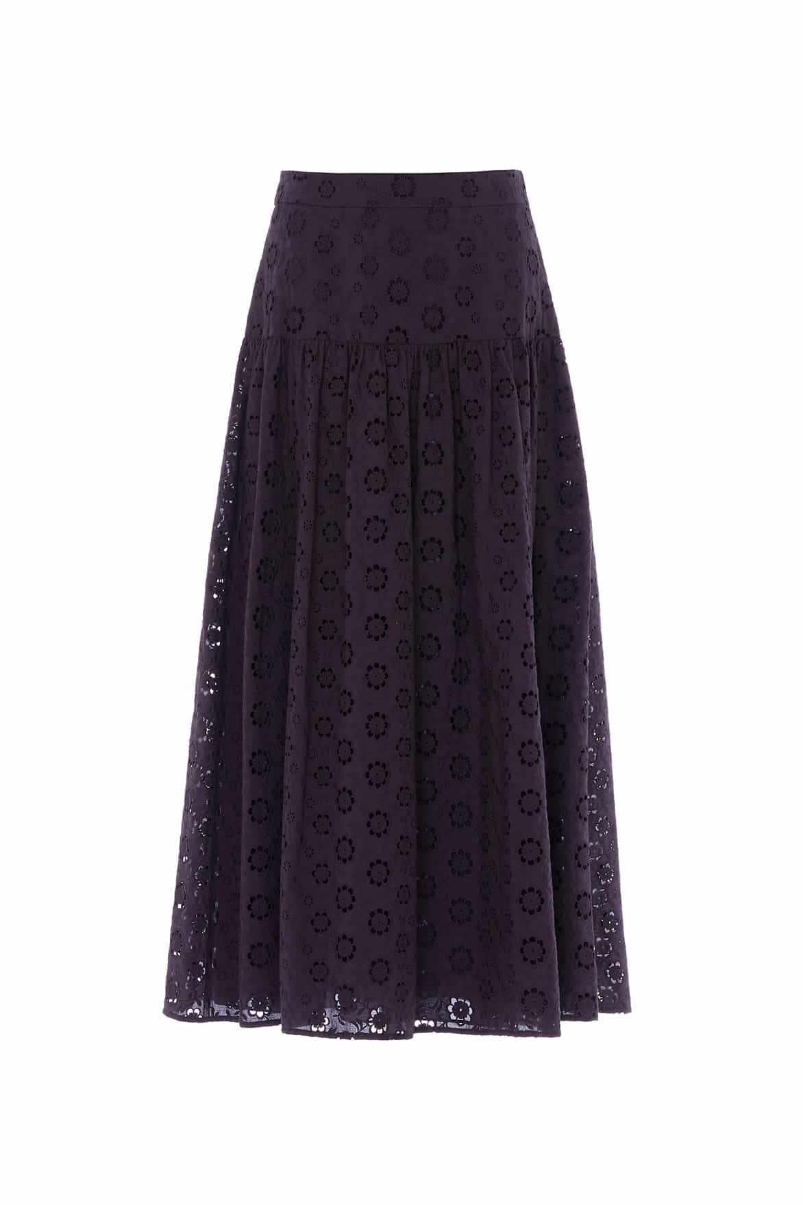 Romilly Cotton Broderie Ankle Skirt