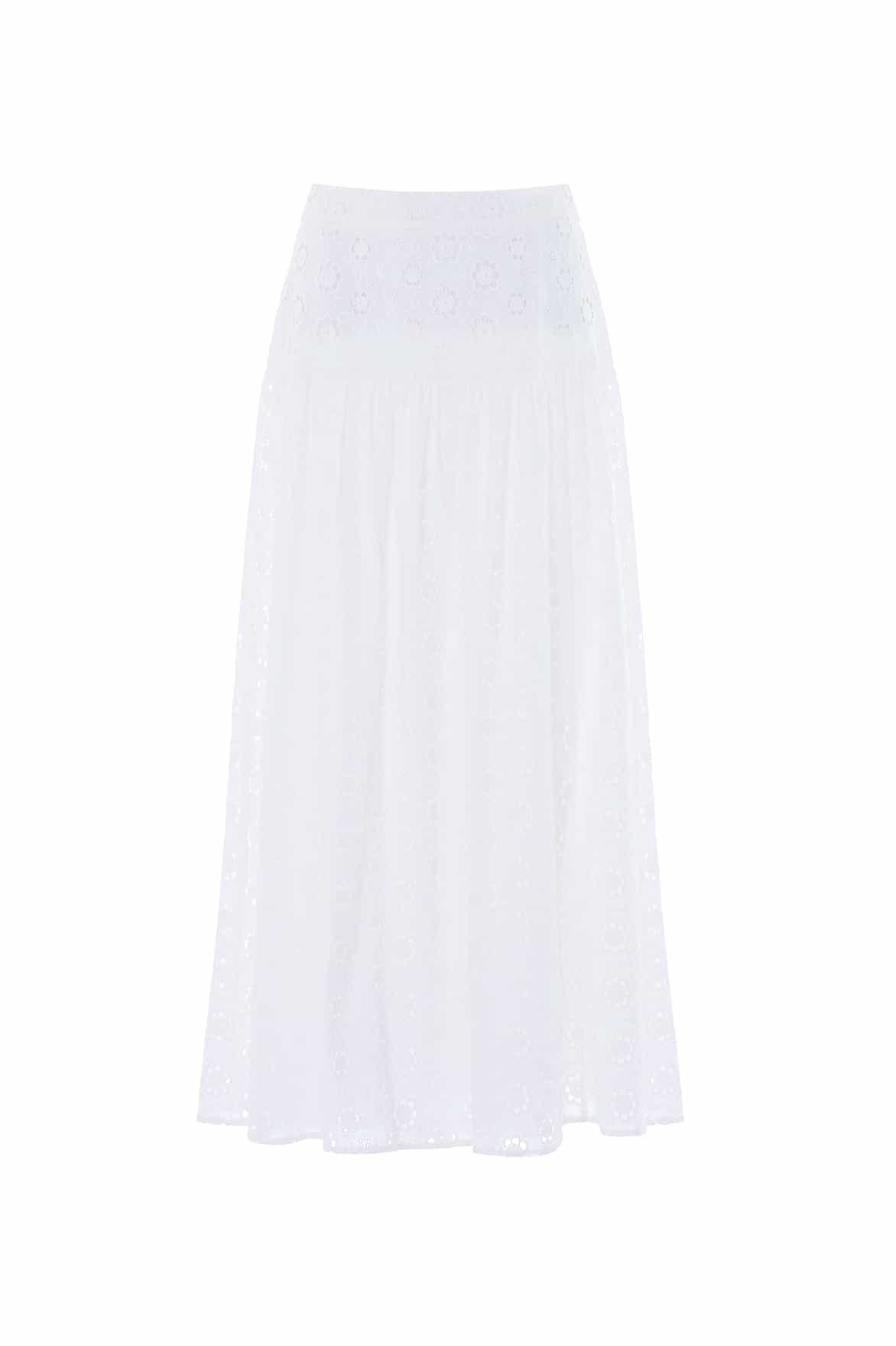 Romilly Cotton Broderie Ankle Skirt
