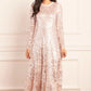 Rosanna Lattice Round Neck Gown