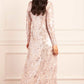 Rosanna Lattice Round Neck Gown