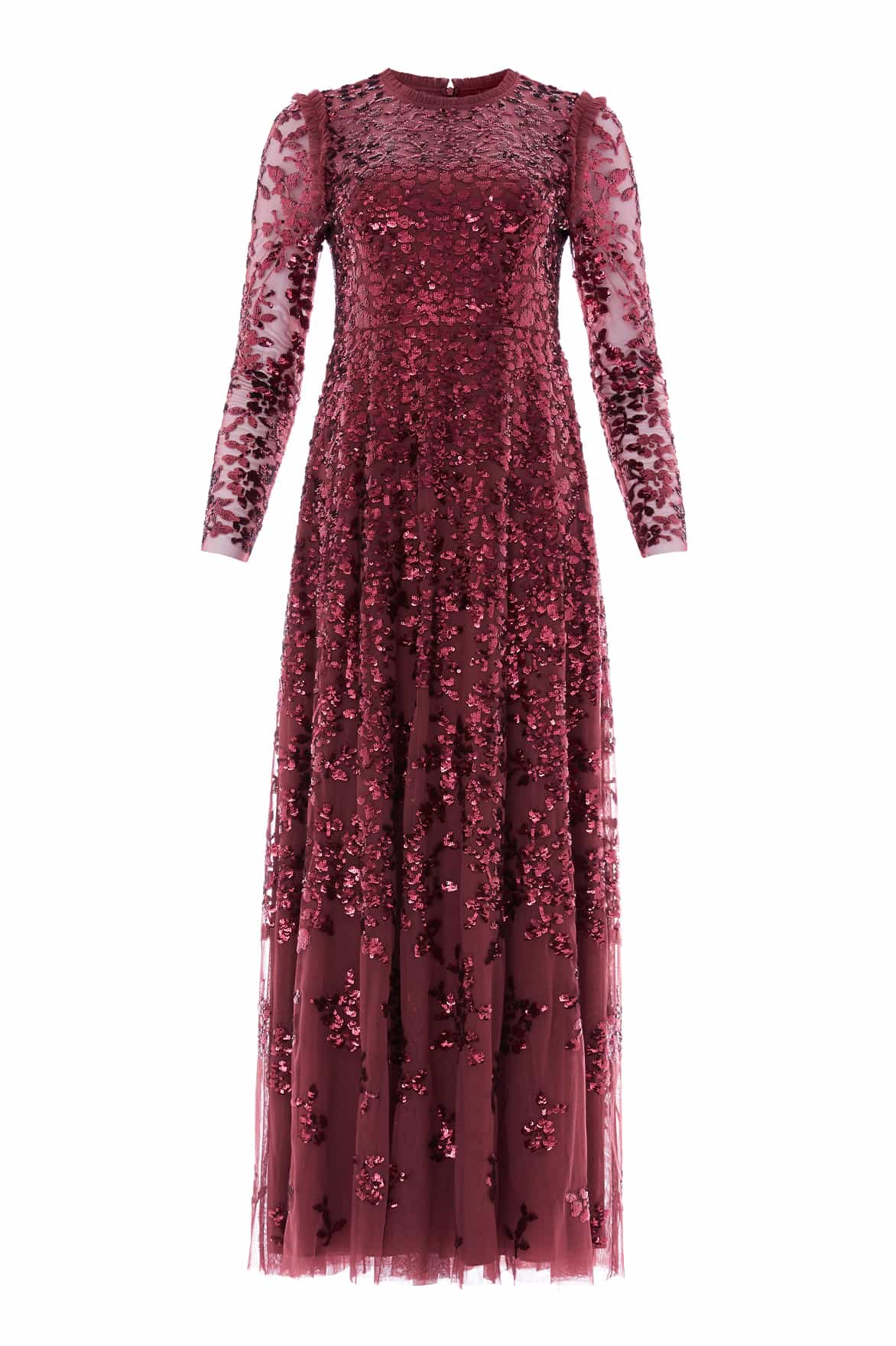 Rosanna Lattice Round Neck Gown