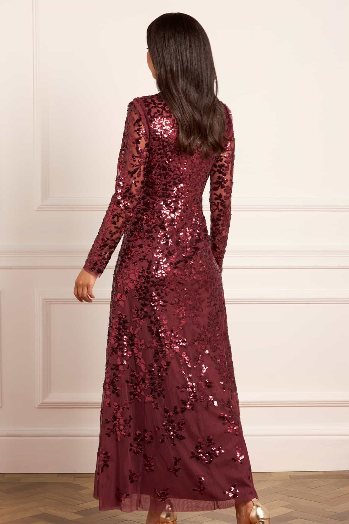 Rosanna Lattice Round Neck Gown