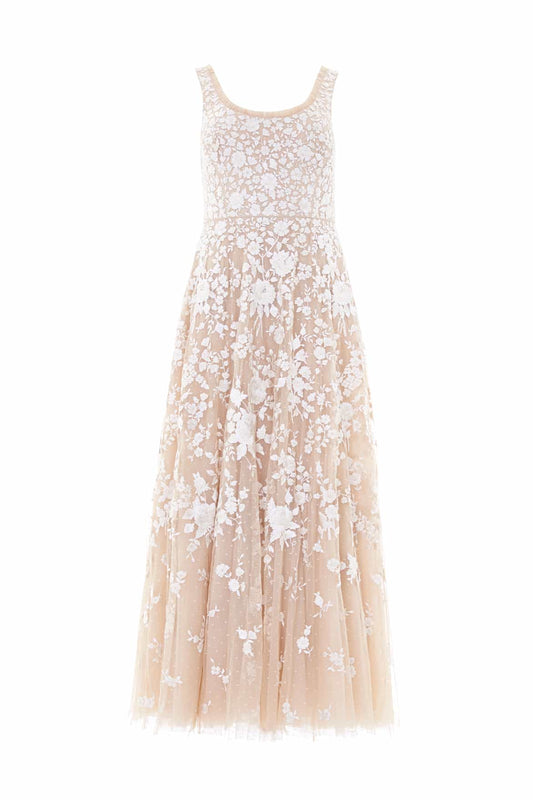 Rosa Scoop Neck Ankle Gown