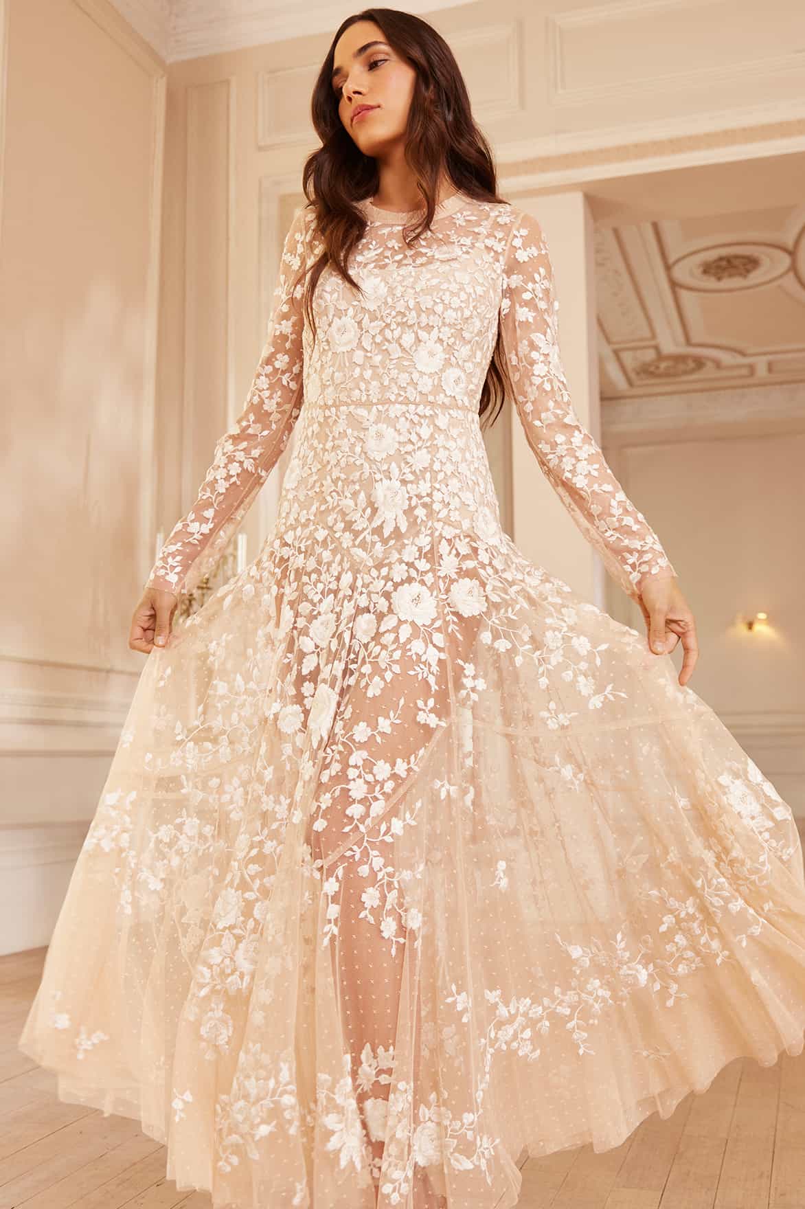 Rosa Sheer Ankle Gown