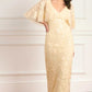 Rosa V-Neck Cape Gown