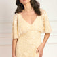 Rosa V-Neck Cape Gown