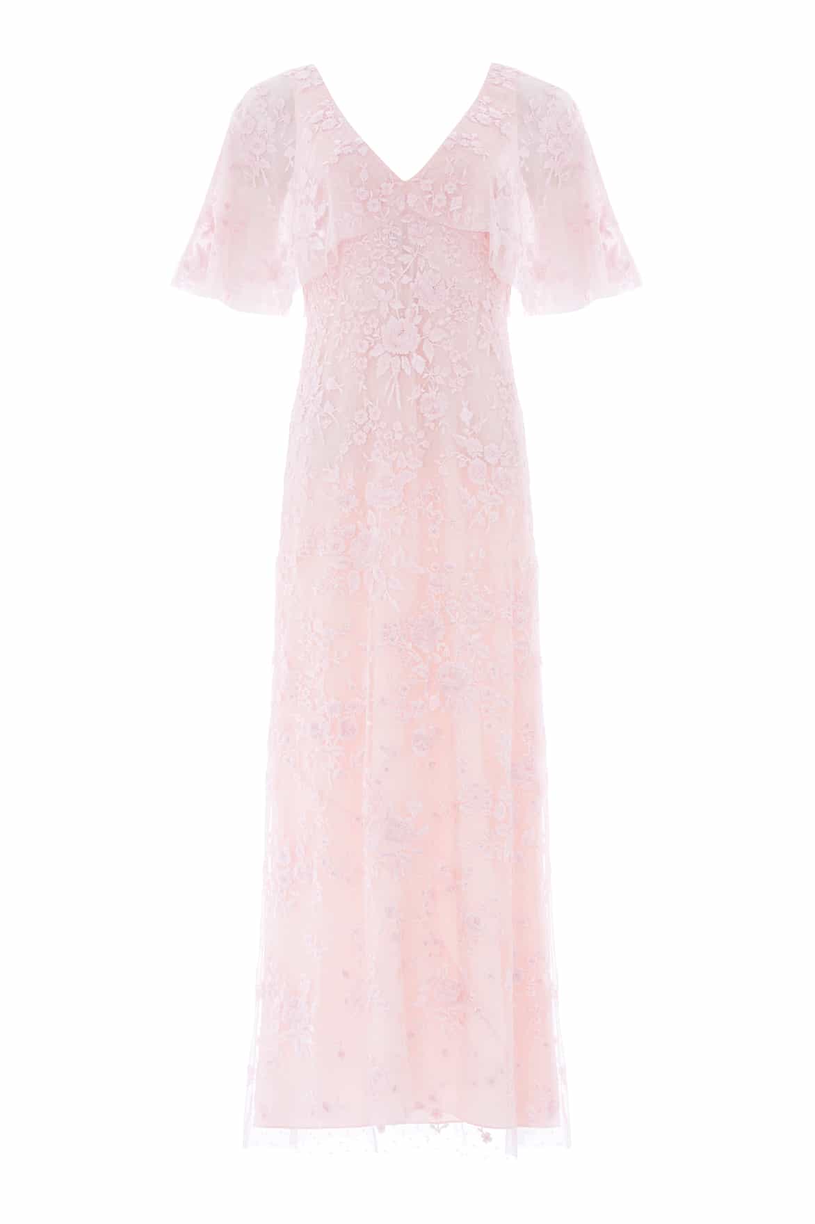 Rosa V-Neck Cape Gown