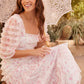 Rose Ditsy Short Sleeve Ankle Gown