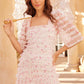 Rose Ditsy Short Sleeve Micro Mini Dress