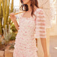Rose Ditsy Short Sleeve Micro Mini Dress
