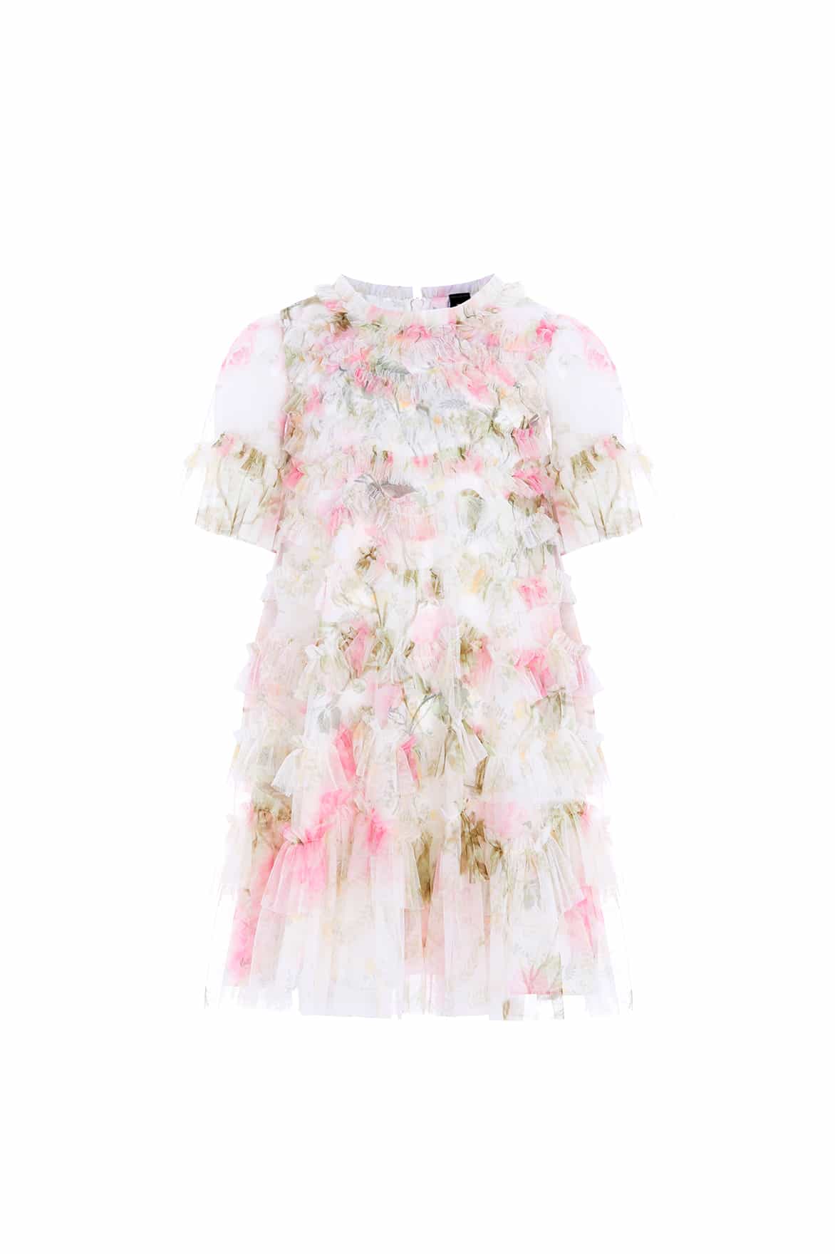 Rose Scallop Ruffle Kids Dress
