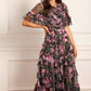 Rose Vine Round Neck Gown