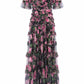 Rose Vine Round Neck Gown