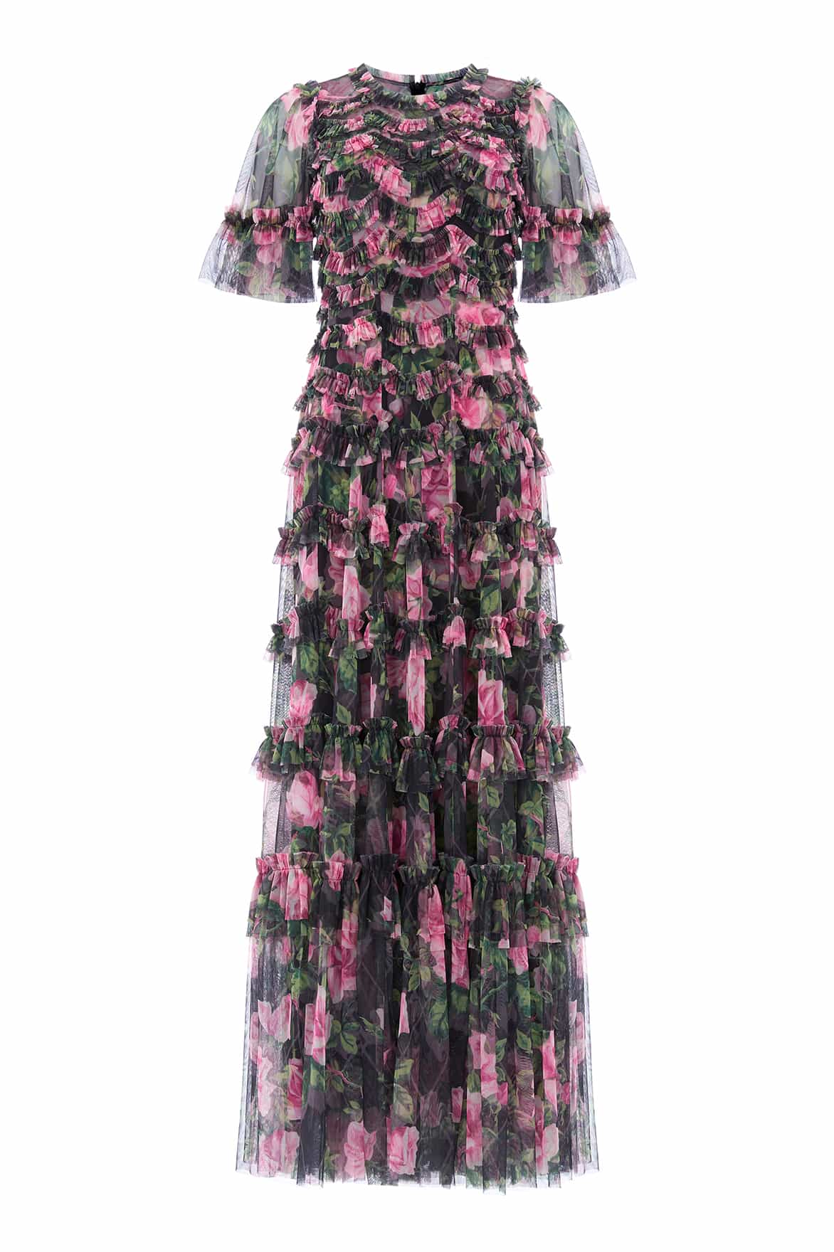 Rose Vine Round Neck Gown