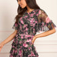 Rose Vine Round Neck Gown