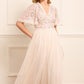 Rosie Lace Bodice Short Sleeve V-Neck Ballerina Dress