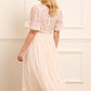 Rosie Lace Bodice Short Sleeve V-Neck Ballerina Dress