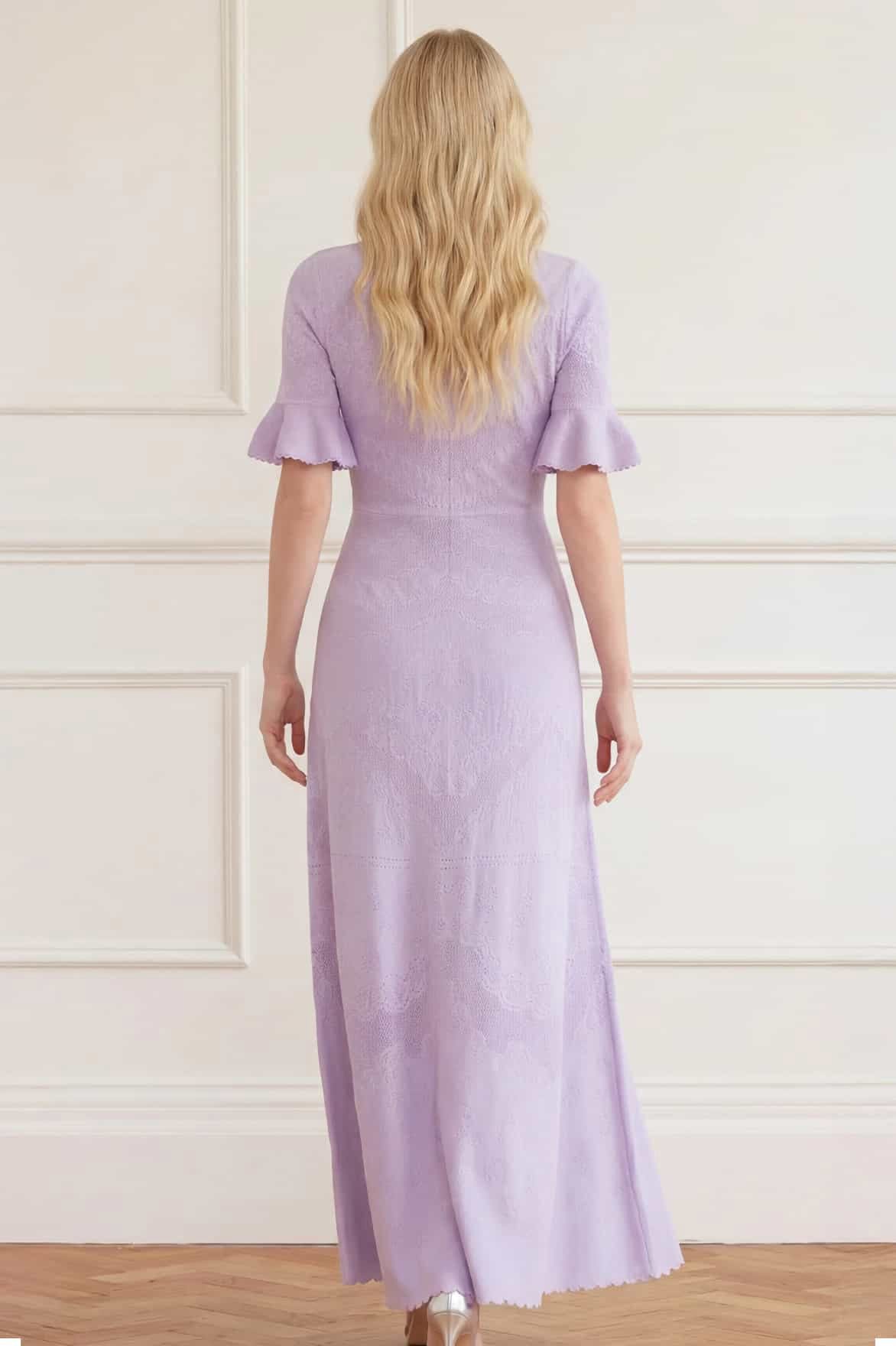 Scallop Lace Pointelle Knit Gown