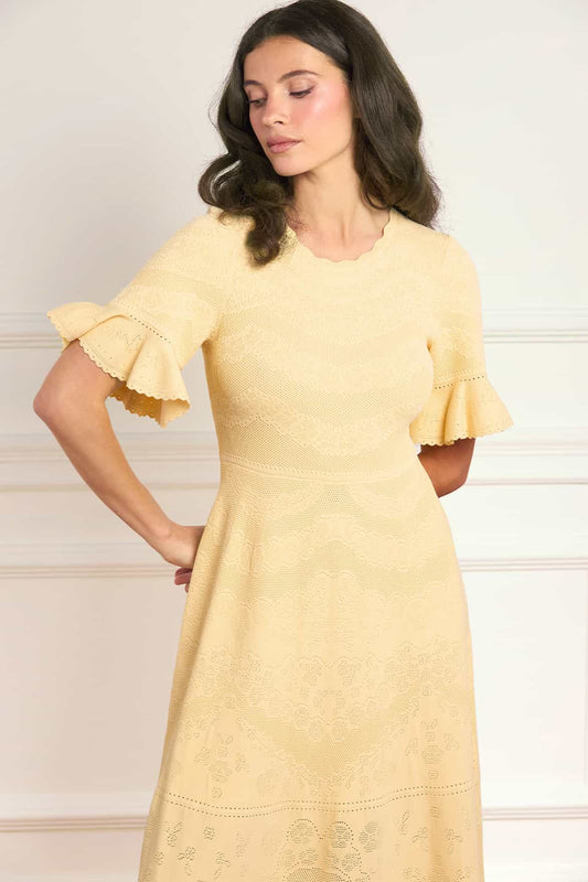 Scallop Lace Pointelle Knit Gown
