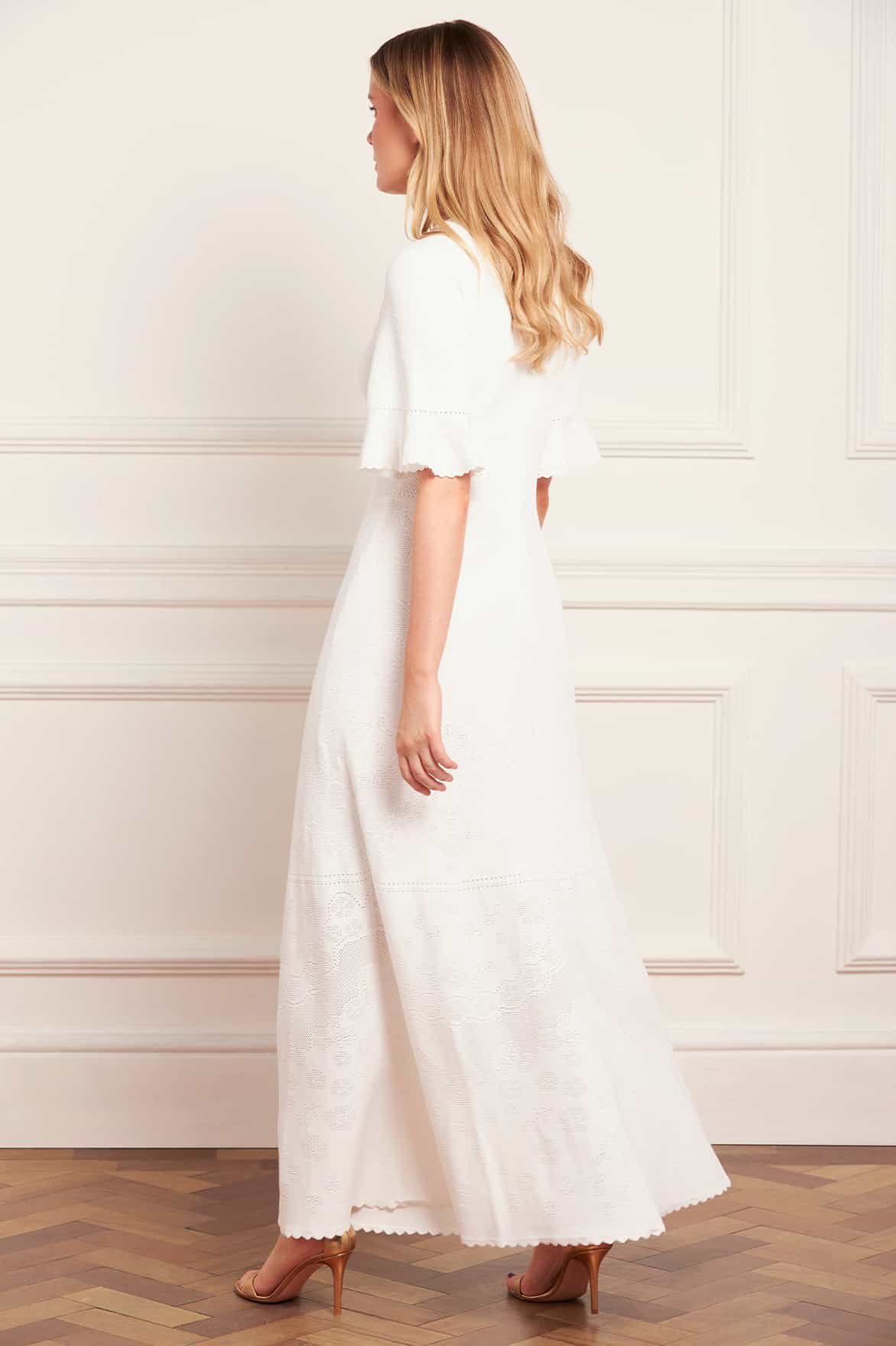 Scallop Lace Pointelle Knit Gown