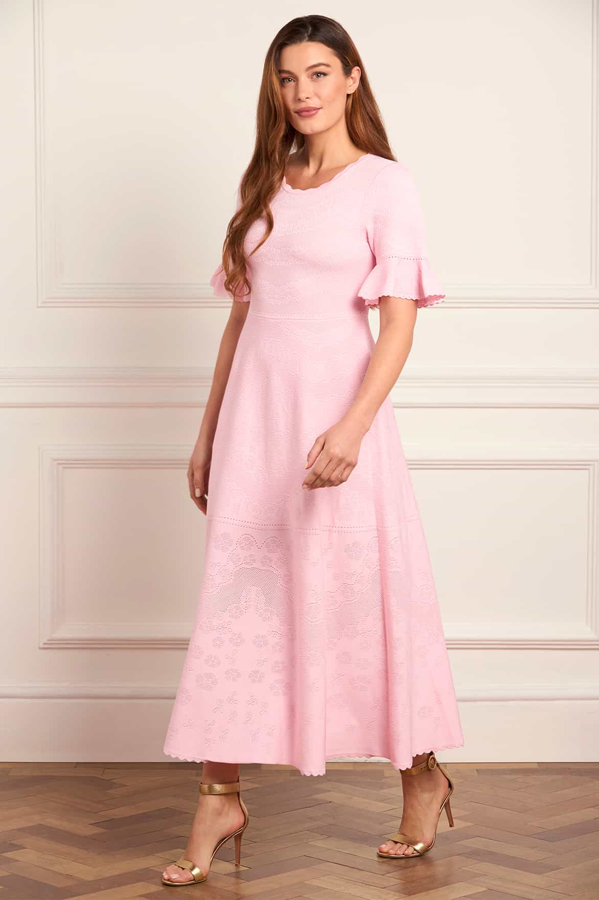 Scallop Lace Pointelle Knit Gown