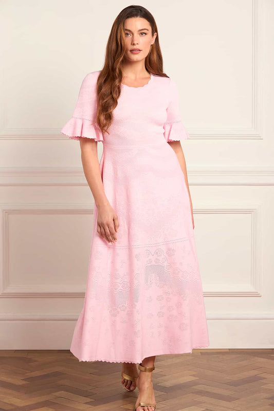 Scallop Lace Pointelle Knit Gown