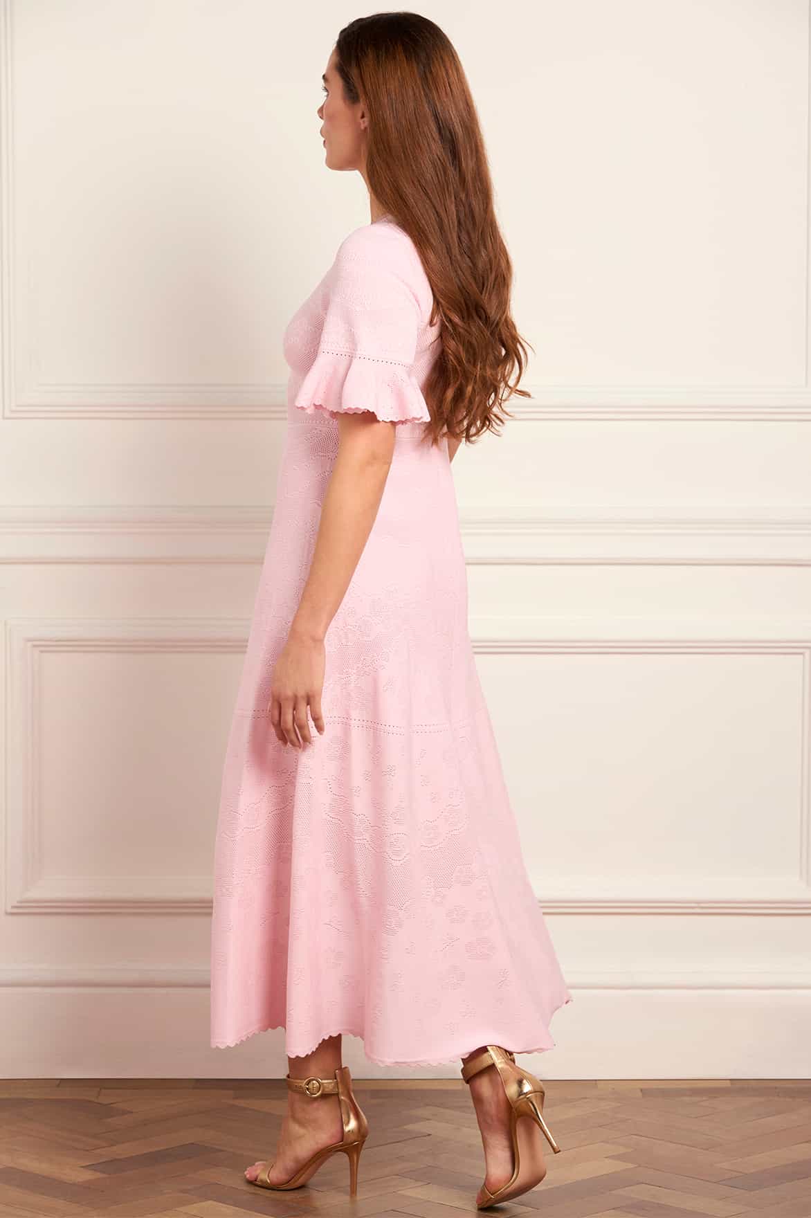 Scallop Lace Pointelle Knit Gown